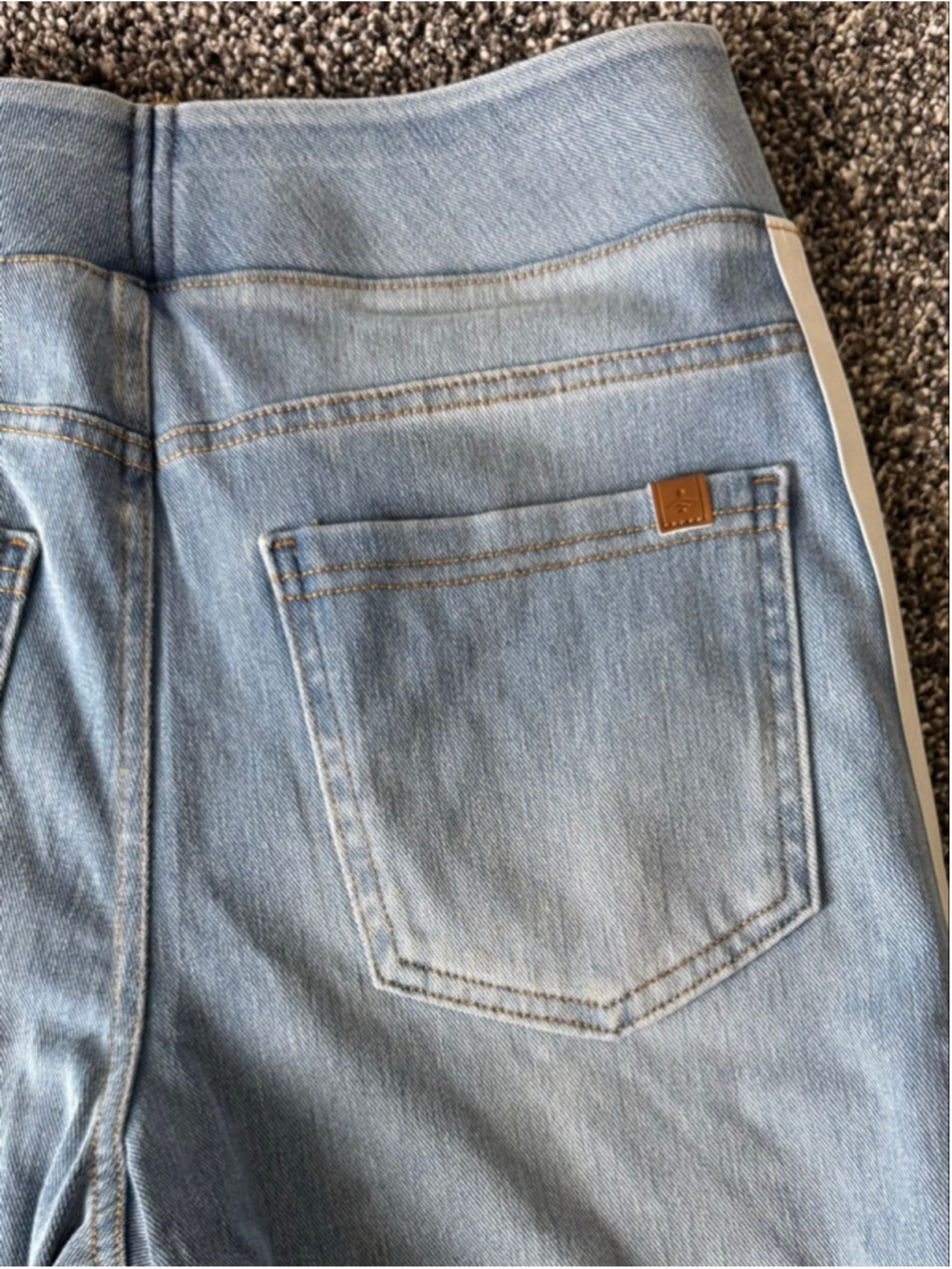Halara Flex™ High Waisted Stripe Wide Leg Flowy Washed Casual Jeans Light Blue M - Picture 14 of 14